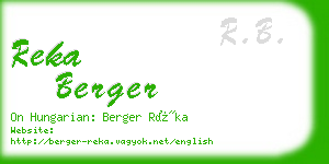 reka berger business card